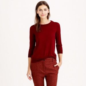 Jcrew crewneck sweater in burgundy XS